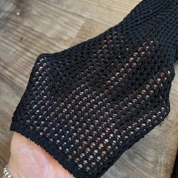 Eileen Fisher Open Front Weave Knit High/Low Short Cardigan Sweater M NWT $358 - Picture 8 of 9